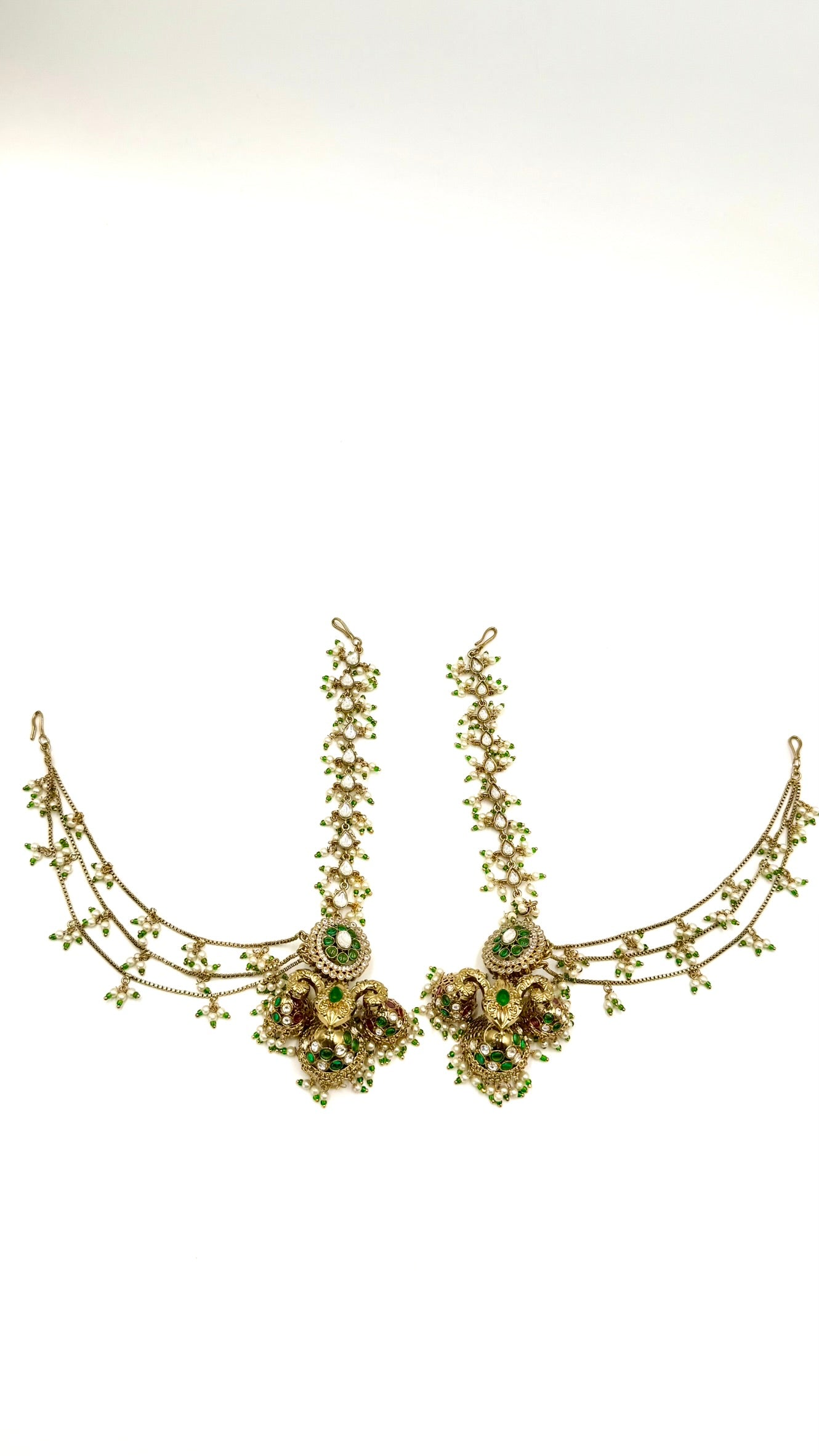 Vaidehi Earrings in Gold & Green