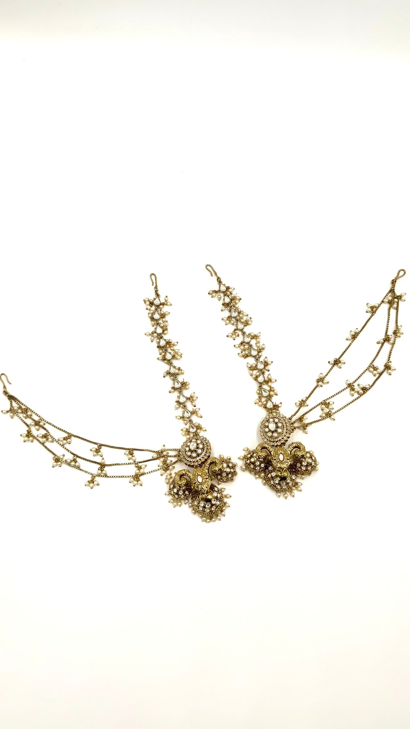 Vaidehi Earrings in Gold & White