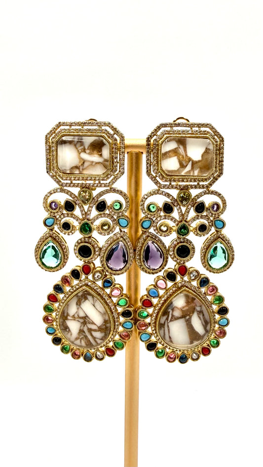 Meher Earrings in White