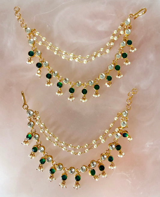 Sriya Hair Chain in Green