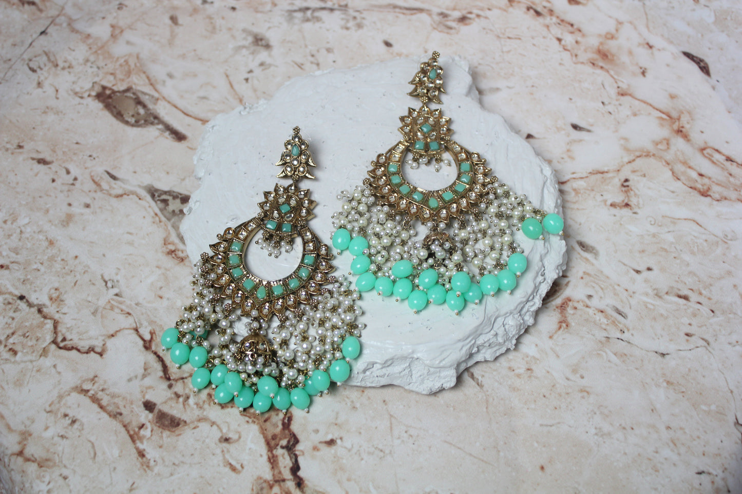 Amber Earrings in Mint