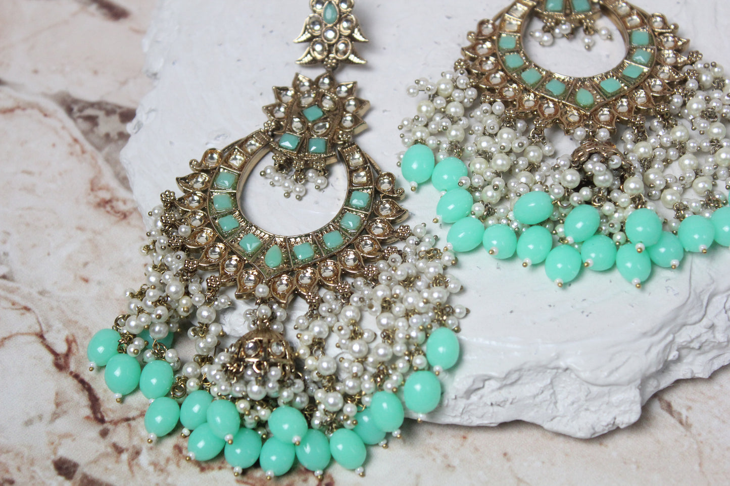 Amber Earrings in Mint