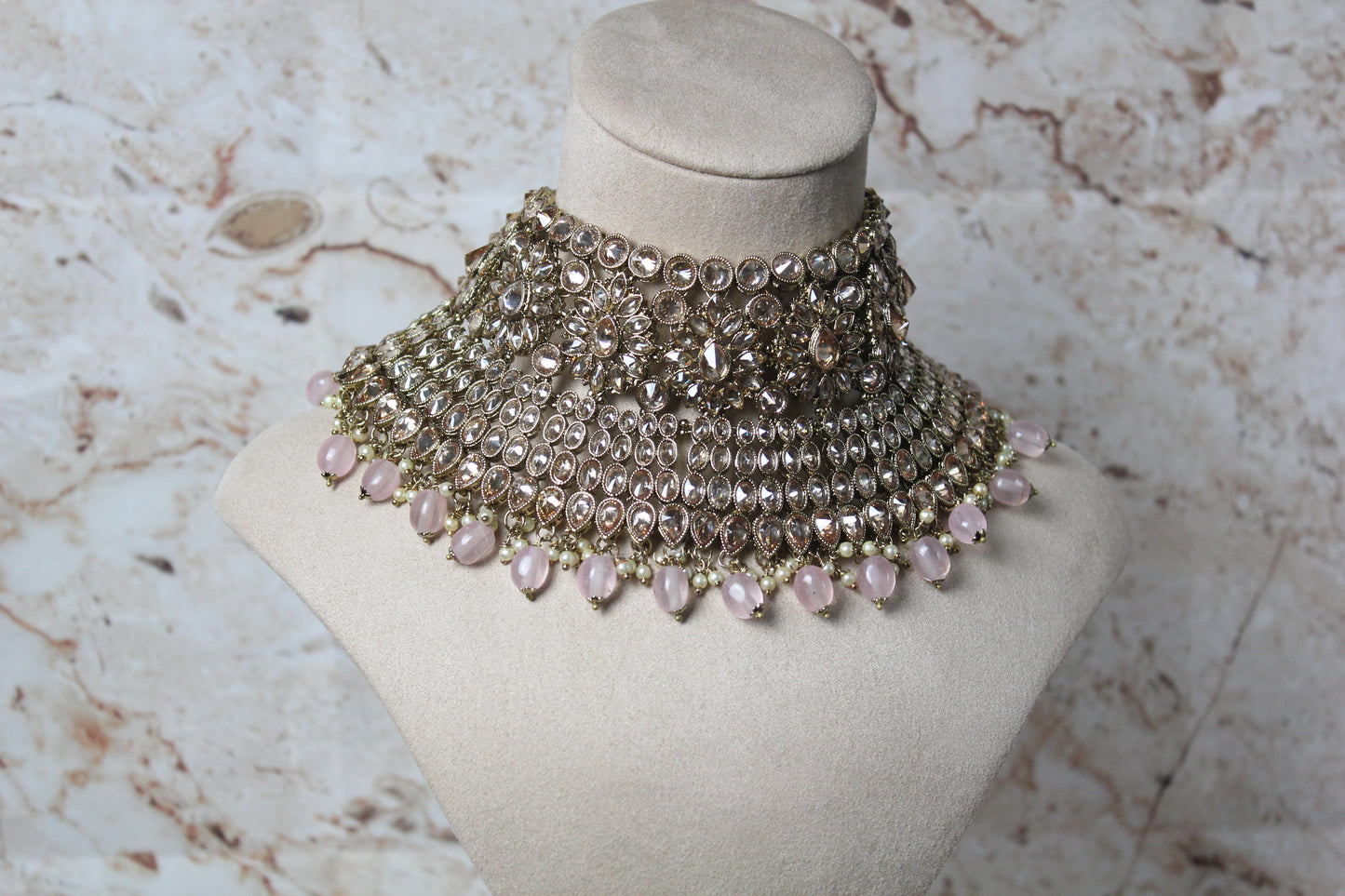 Anushka Polki Bridal Set in Pink