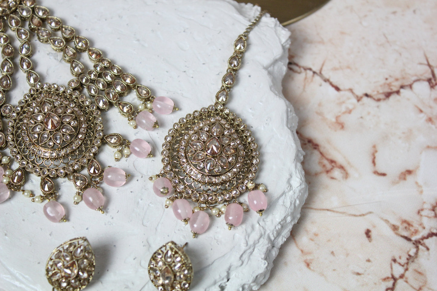 Anushka Polki Bridal Set in Pink