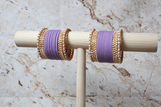 Coloured Bangle Set in Lilac